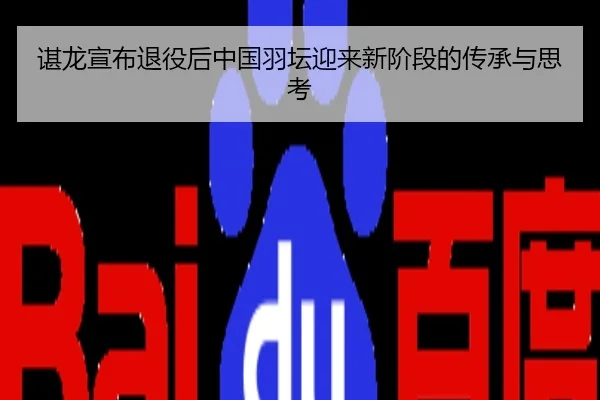 谌龙宣布退役后中国羽坛迎来新阶段的传承与思考